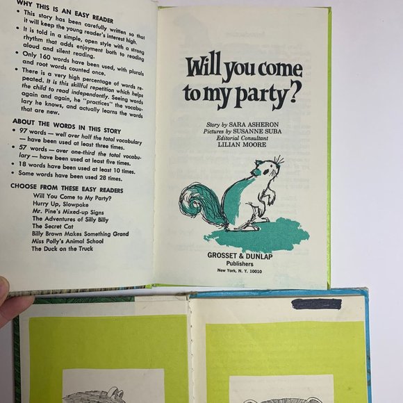 Will You Come To My Party & Robber Raccoon Wonder Books Easy Reader Lot of 2 VTG - Picture 5 of 6